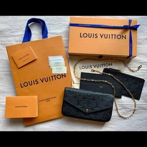 Louis Vuitton FÉLICIE POCHETTE Monogram Empreinte Leather in Black